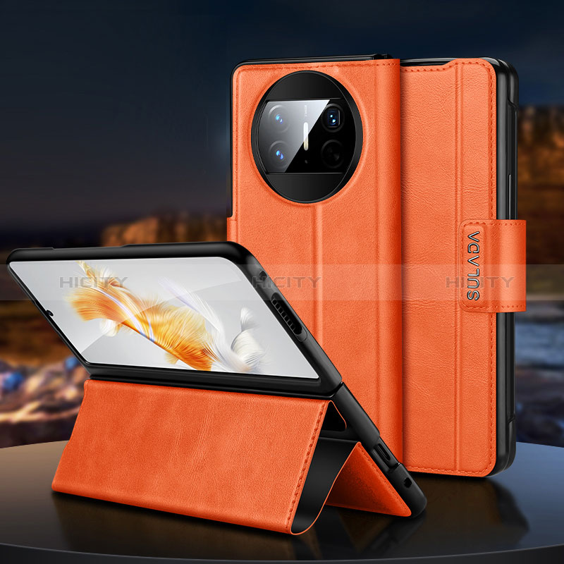 Coque Portefeuille Livre Cuir Etui Clapet SD1 pour Huawei Mate X5 Orange Plus