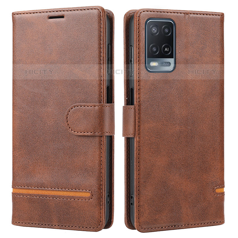 Coque Portefeuille Livre Cuir Etui Clapet SY1 pour Oppo A54 4G Marron Plus