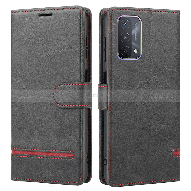 Coque Portefeuille Livre Cuir Etui Clapet SY1 pour Oppo A74 5G Noir Plus