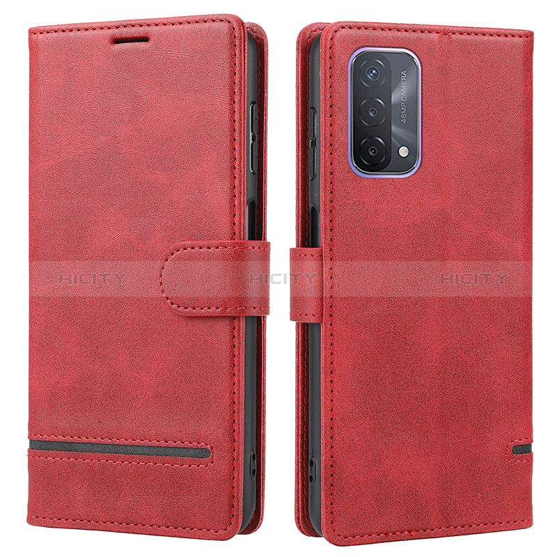 Coque Portefeuille Livre Cuir Etui Clapet SY1 pour Oppo A74 5G Rouge Plus