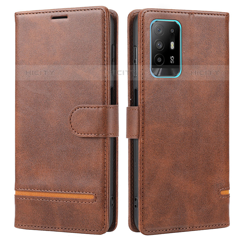 Coque Portefeuille Livre Cuir Etui Clapet SY1 pour Oppo A94 5G Marron Plus