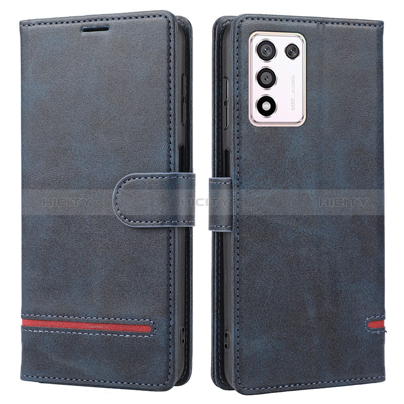 Coque Portefeuille Livre Cuir Etui Clapet SY1 pour Oppo K9S 5G Bleu Plus