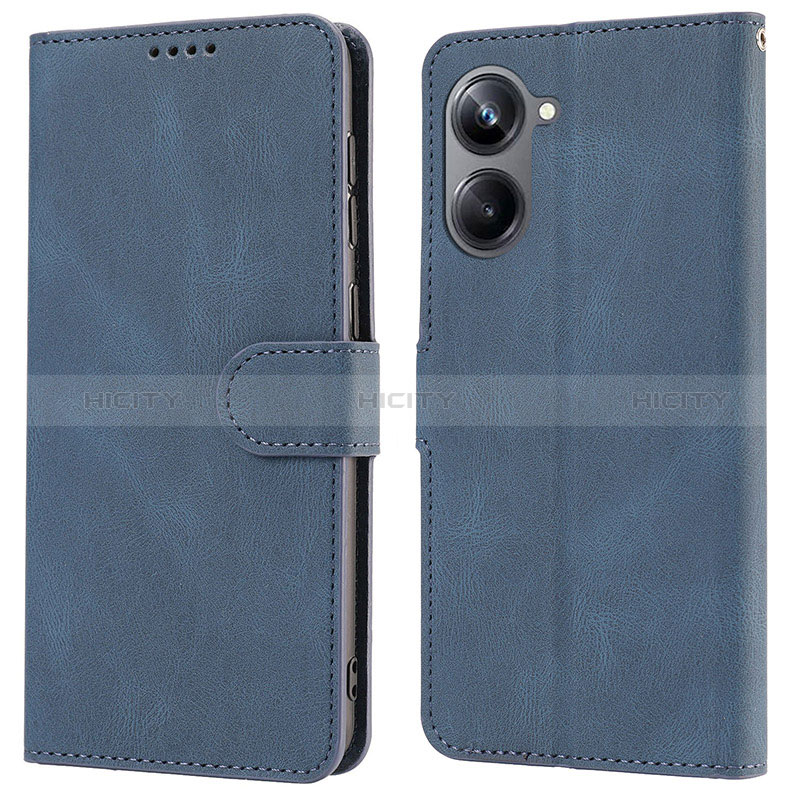 Coque Portefeuille Livre Cuir Etui Clapet SY1 pour Realme 10 Pro 5G Bleu Plus