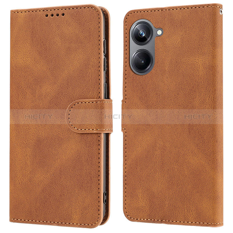 Coque Portefeuille Livre Cuir Etui Clapet SY1 pour Realme 10 Pro 5G Marron Plus