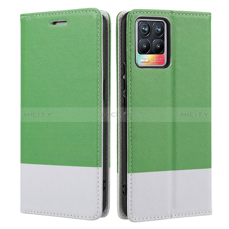 Coque Portefeuille Livre Cuir Etui Clapet SY2 pour Realme 8 Pro Vert Plus