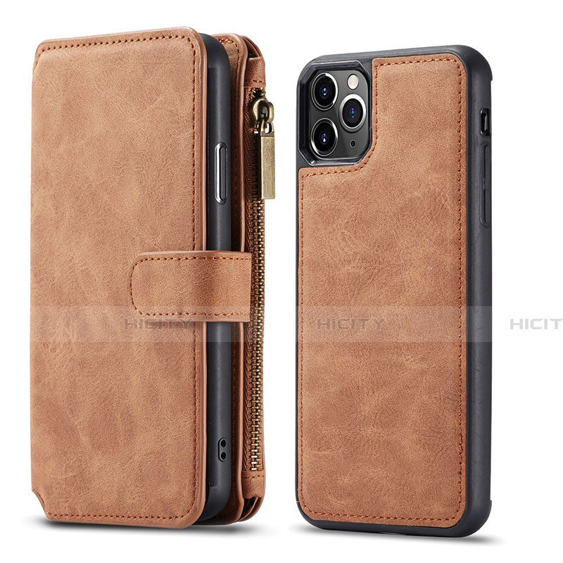 Coque Portefeuille Livre Cuir Etui Clapet T01 pour Apple iPhone 11 Pro Max Marron Plus