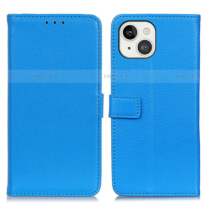 Coque Portefeuille Livre Cuir Etui Clapet T01 pour Apple iPhone 13 Bleu Plus