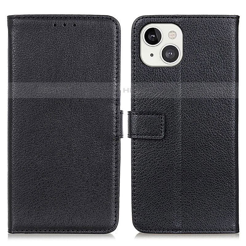 Coque Portefeuille Livre Cuir Etui Clapet T01 pour Apple iPhone 13 Noir Plus