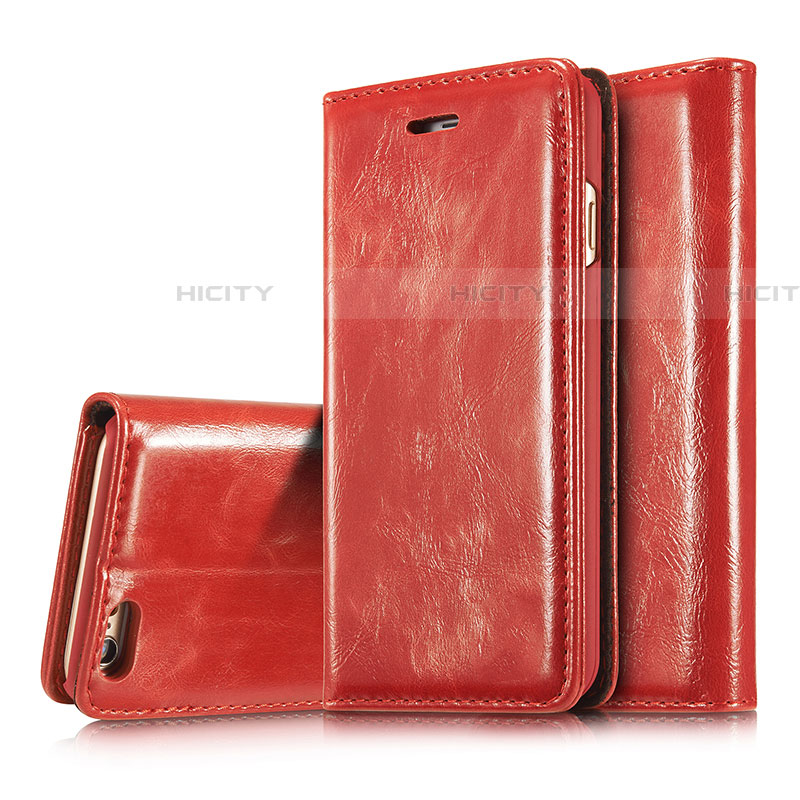 Coque Portefeuille Livre Cuir Etui Clapet T01 pour Apple iPhone 6 Plus Rouge Plus