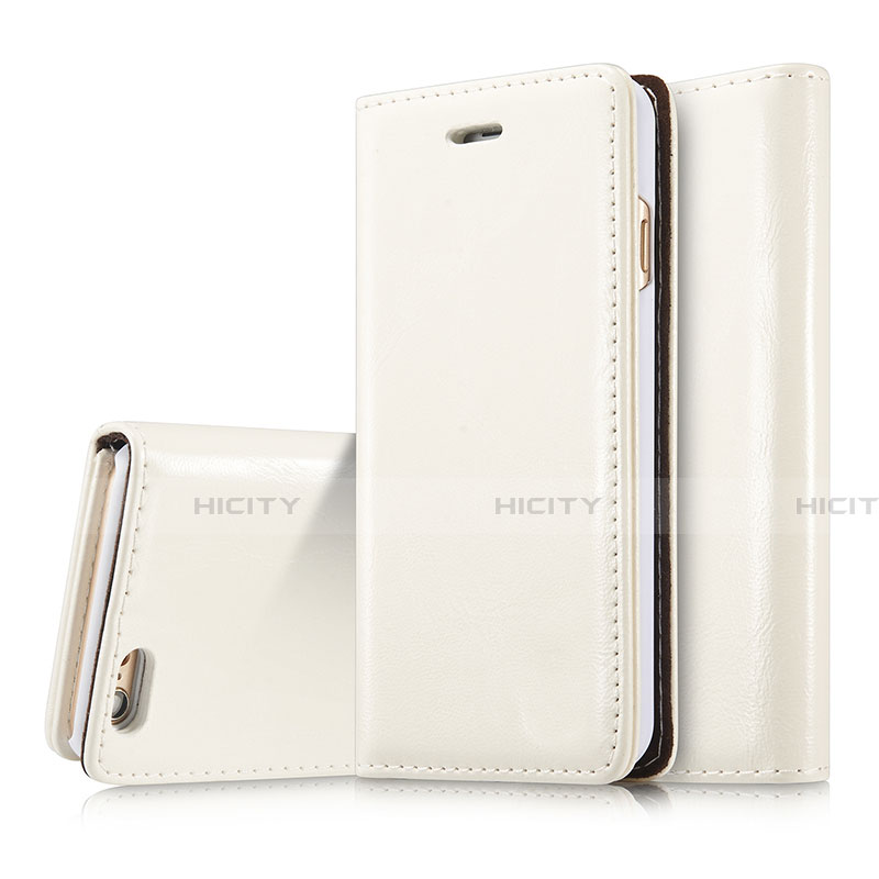 Coque Portefeuille Livre Cuir Etui Clapet T01 pour Apple iPhone 6S Blanc Plus