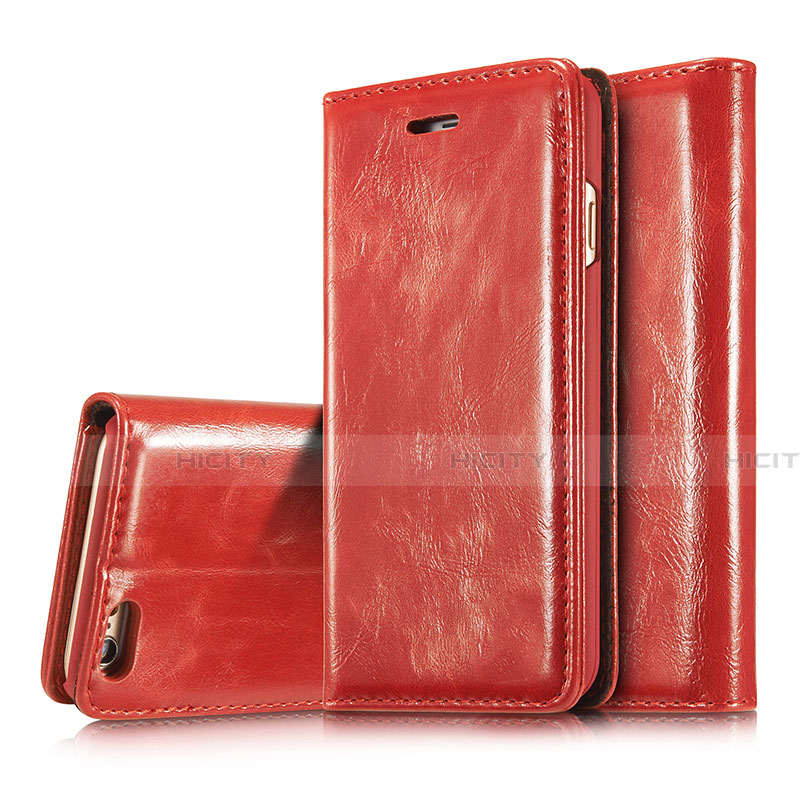 Coque Portefeuille Livre Cuir Etui Clapet T01 pour Apple iPhone 6S Plus Rouge Plus