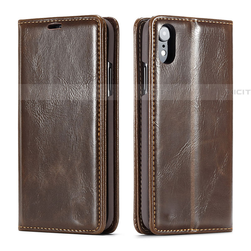 Coque Portefeuille Livre Cuir Etui Clapet T01 pour Apple iPhone XR Marron Plus