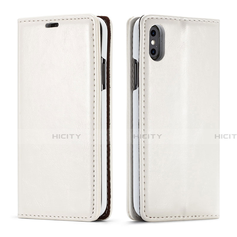 Coque Portefeuille Livre Cuir Etui Clapet T01 pour Apple iPhone Xs Max Blanc Plus