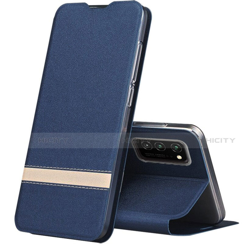 Coque Portefeuille Livre Cuir Etui Clapet T01 pour Huawei Honor V30 5G Bleu Plus