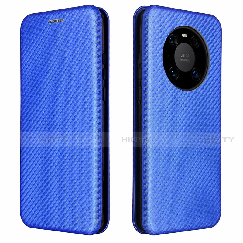 Coque Portefeuille Livre Cuir Etui Clapet T01 pour Huawei Mate 40E 5G Bleu Plus