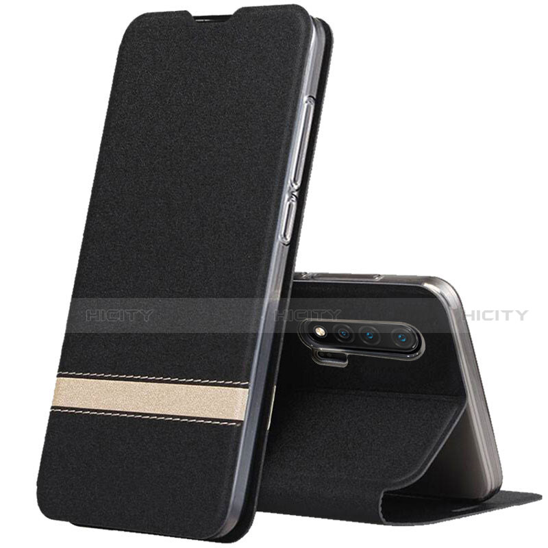 Coque Portefeuille Livre Cuir Etui Clapet T01 pour Huawei Nova 6 5G Noir Plus