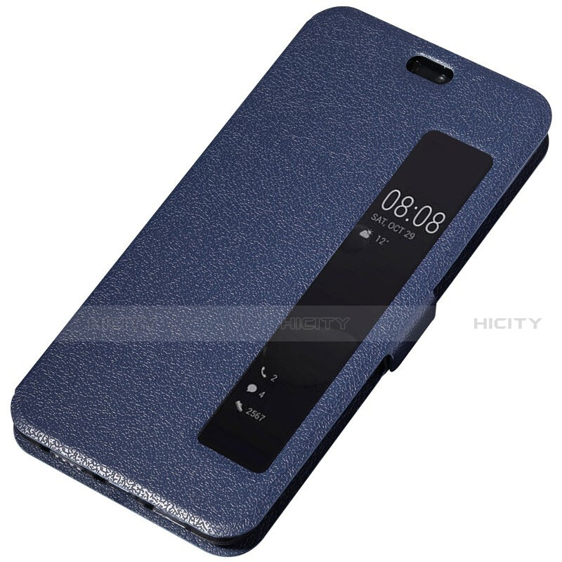 Coque Portefeuille Livre Cuir Etui Clapet T01 pour Huawei P20 Bleu Plus