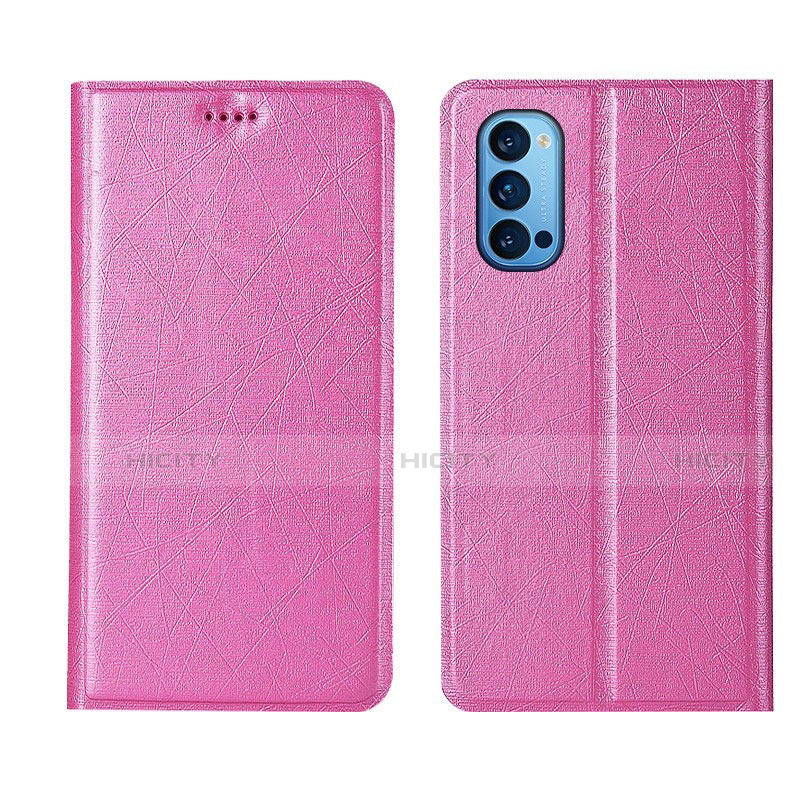 Coque Portefeuille Livre Cuir Etui Clapet T01 pour Oppo Reno4 5G Rose Plus