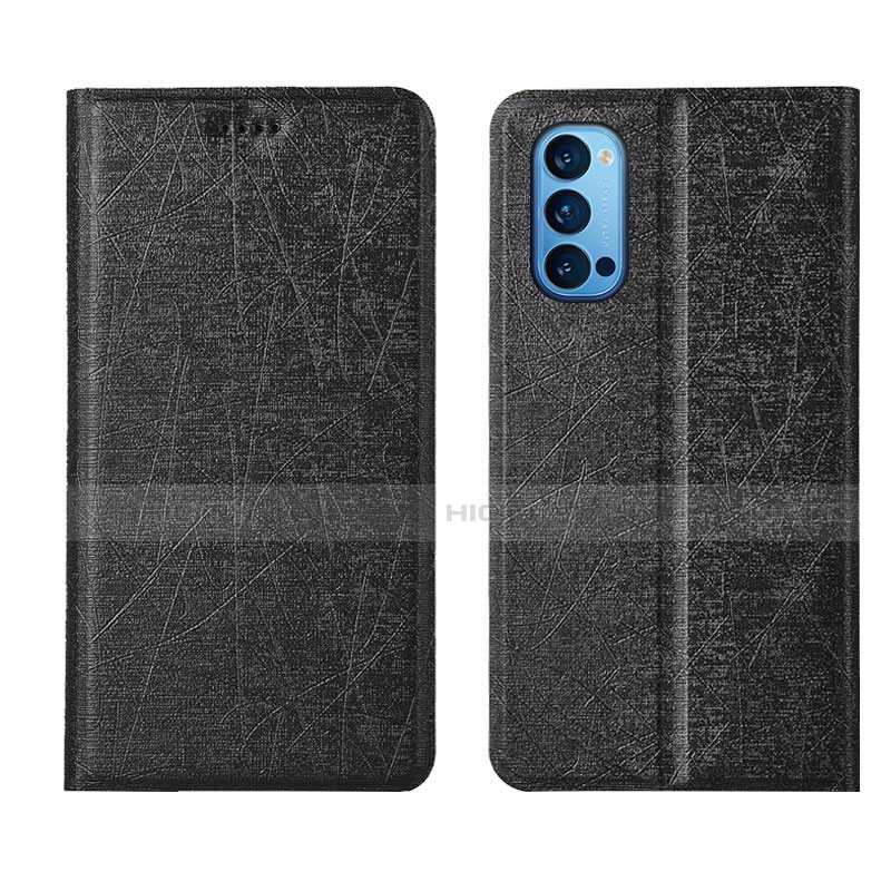 Coque Portefeuille Livre Cuir Etui Clapet T01 pour Oppo Reno4 Pro 5G Noir Plus