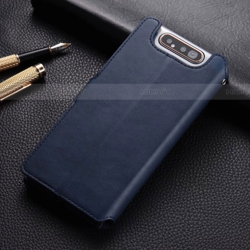 Coque Portefeuille Livre Cuir Etui Clapet T01 pour Samsung Galaxy A90 4G Bleu Plus