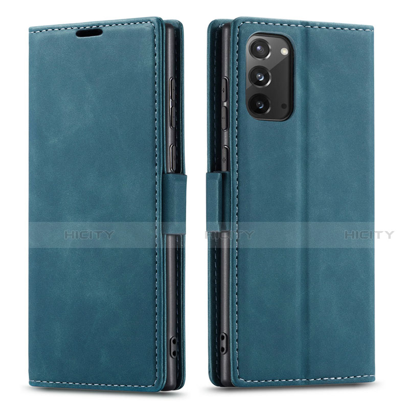 Coque Portefeuille Livre Cuir Etui Clapet T01 pour Samsung Galaxy Note 20 5G Bleu Plus