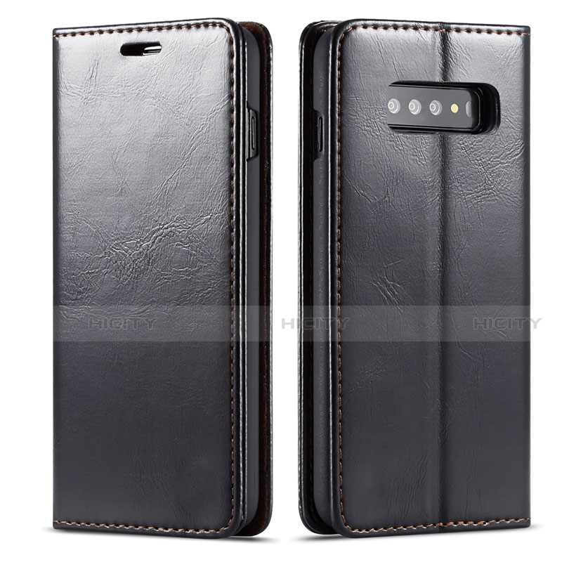 Coque Portefeuille Livre Cuir Etui Clapet T01 pour Samsung Galaxy S10 5G Noir Plus