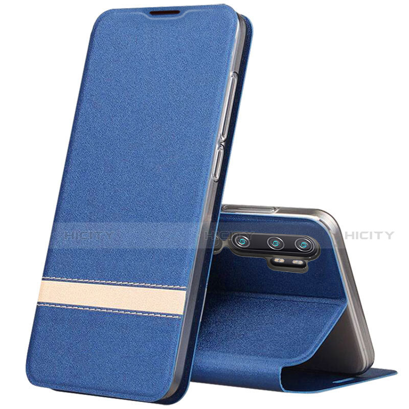 Coque Portefeuille Livre Cuir Etui Clapet T01 pour Xiaomi Mi Note 10 Pro Bleu Plus