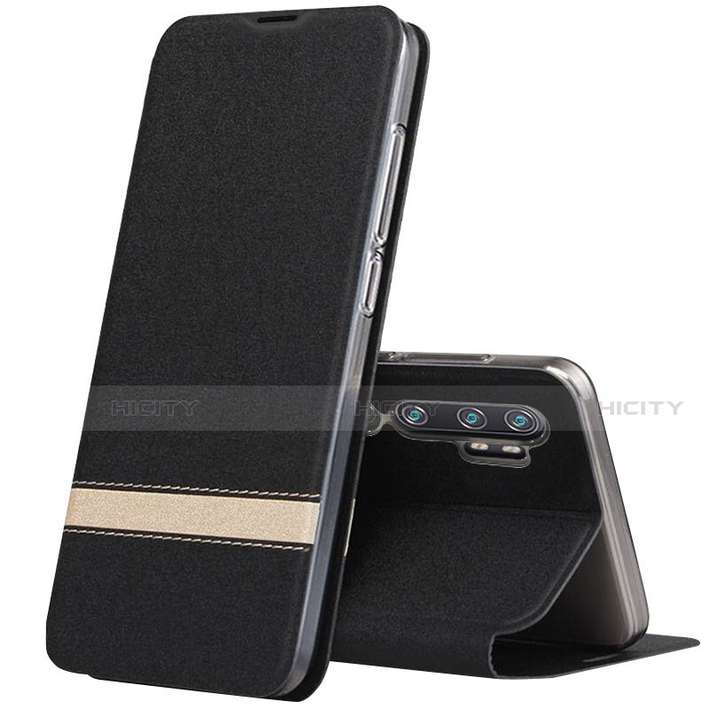 Coque Portefeuille Livre Cuir Etui Clapet T01 pour Xiaomi Mi Note 10 Pro Noir Plus