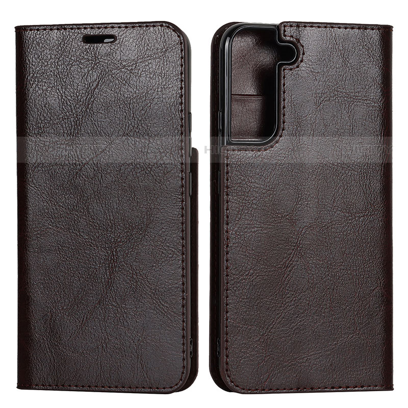 Coque Portefeuille Livre Cuir Etui Clapet T01D pour Samsung Galaxy S21 Plus 5G Marron Plus