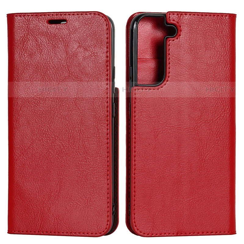 Coque Portefeuille Livre Cuir Etui Clapet T01D pour Samsung Galaxy S21 Plus 5G Rouge Plus