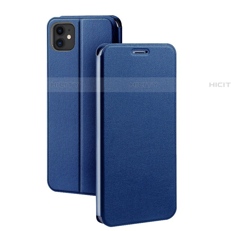 Coque Portefeuille Livre Cuir Etui Clapet T02 pour Apple iPhone 11 Bleu Plus