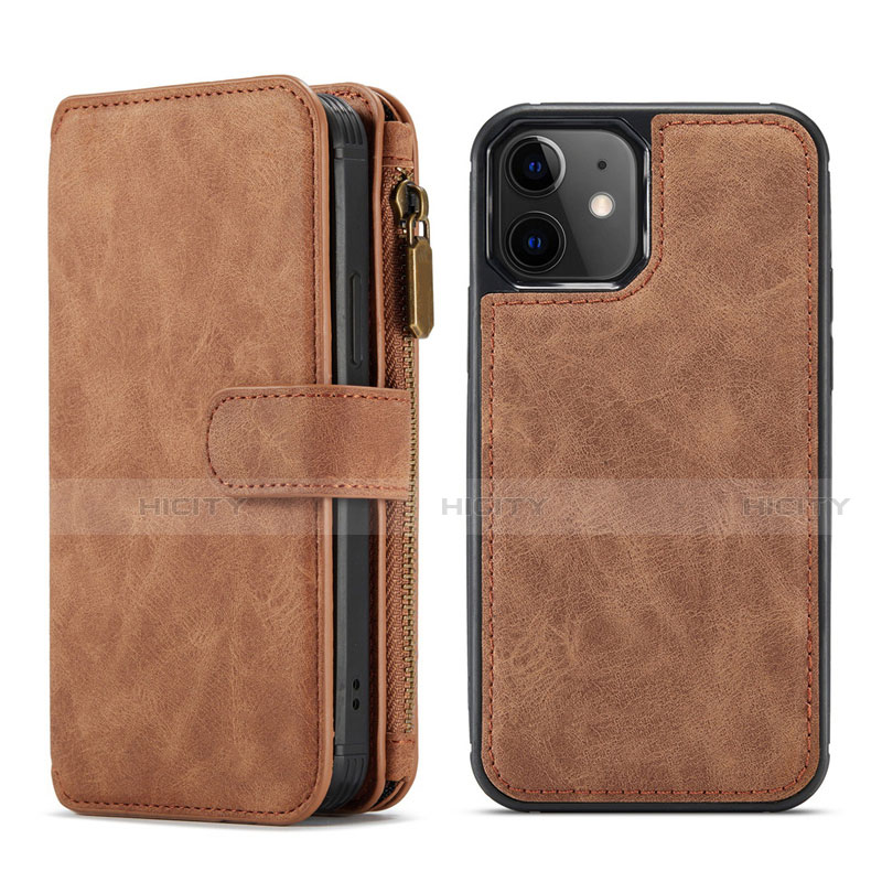 Coque Portefeuille Livre Cuir Etui Clapet T02 pour Apple iPhone 12 Mini Marron Plus