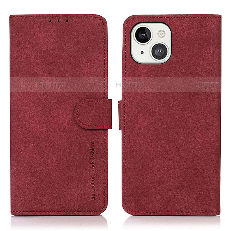 Coque Portefeuille Livre Cuir Etui Clapet T02 pour Apple iPhone 13 Rouge Plus