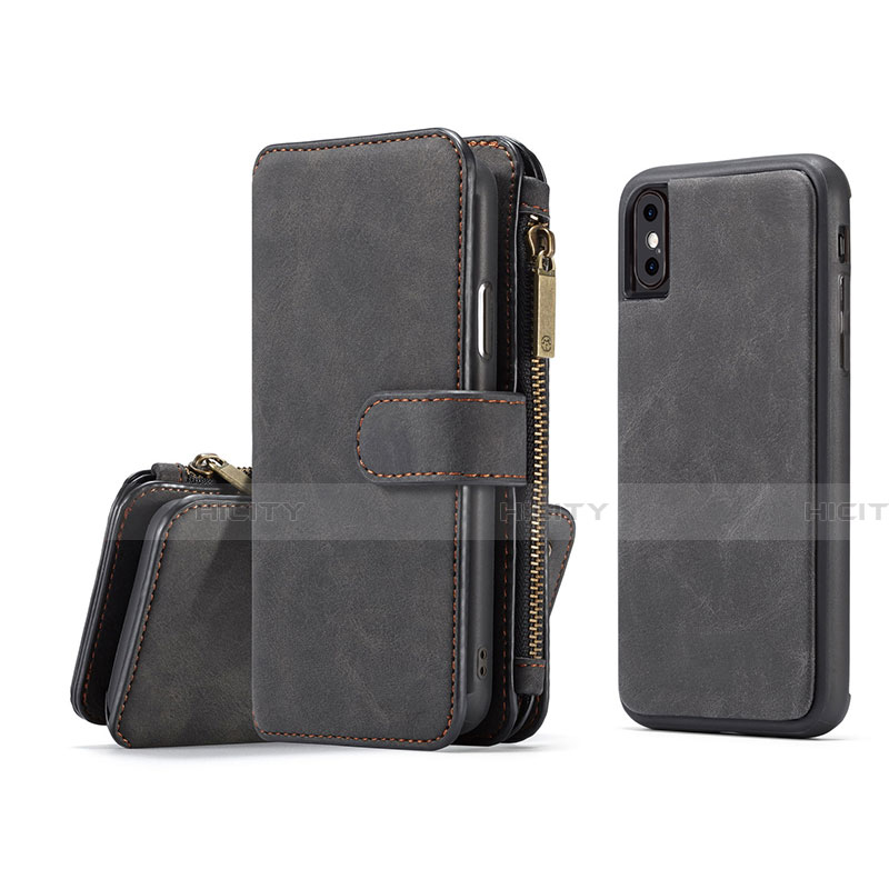 Coque Portefeuille Livre Cuir Etui Clapet T02 pour Apple iPhone X Noir Plus