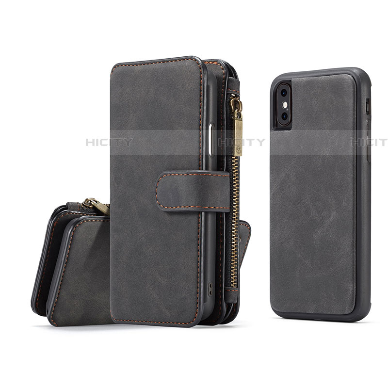 Coque Portefeuille Livre Cuir Etui Clapet T02 pour Apple iPhone Xs Noir Plus