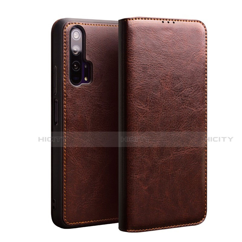 Coque Portefeuille Livre Cuir Etui Clapet T02 pour Huawei Honor 20 Pro Marron Plus