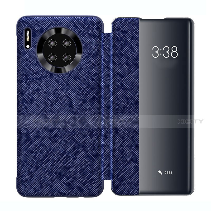 Coque Portefeuille Livre Cuir Etui Clapet T02 pour Huawei Mate 30 5G Bleu Plus