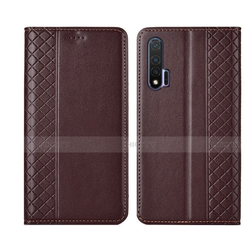 Coque Portefeuille Livre Cuir Etui Clapet T02 pour Huawei Nova 6 5G Marron Plus