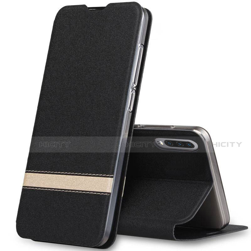 Coque Portefeuille Livre Cuir Etui Clapet T02 pour Huawei P30 Noir Plus