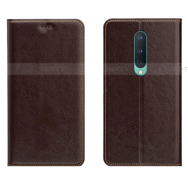 Coque Portefeuille Livre Cuir Etui Clapet T02 pour OnePlus 8 Marron Plus