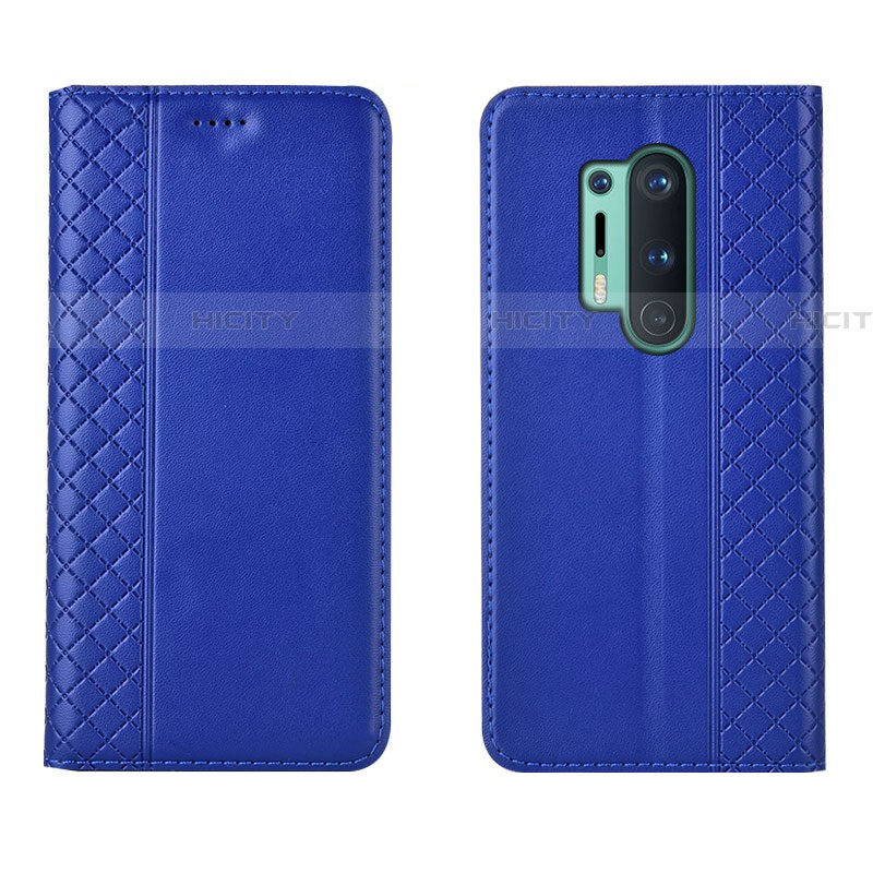 Coque Portefeuille Livre Cuir Etui Clapet T02 pour OnePlus 8 Pro Bleu Plus