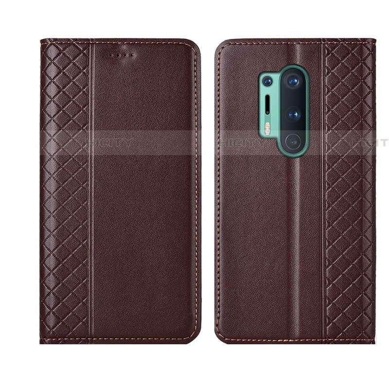 Coque Portefeuille Livre Cuir Etui Clapet T02 pour OnePlus 8 Pro Marron Plus