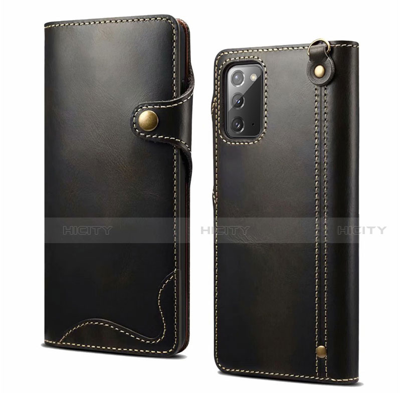 Coque Portefeuille Livre Cuir Etui Clapet T02 pour Samsung Galaxy Note 20 5G Noir Plus