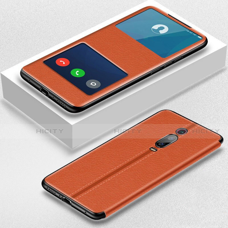 Coque Portefeuille Livre Cuir Etui Clapet T02 pour Xiaomi Mi 9T Pro Orange Plus