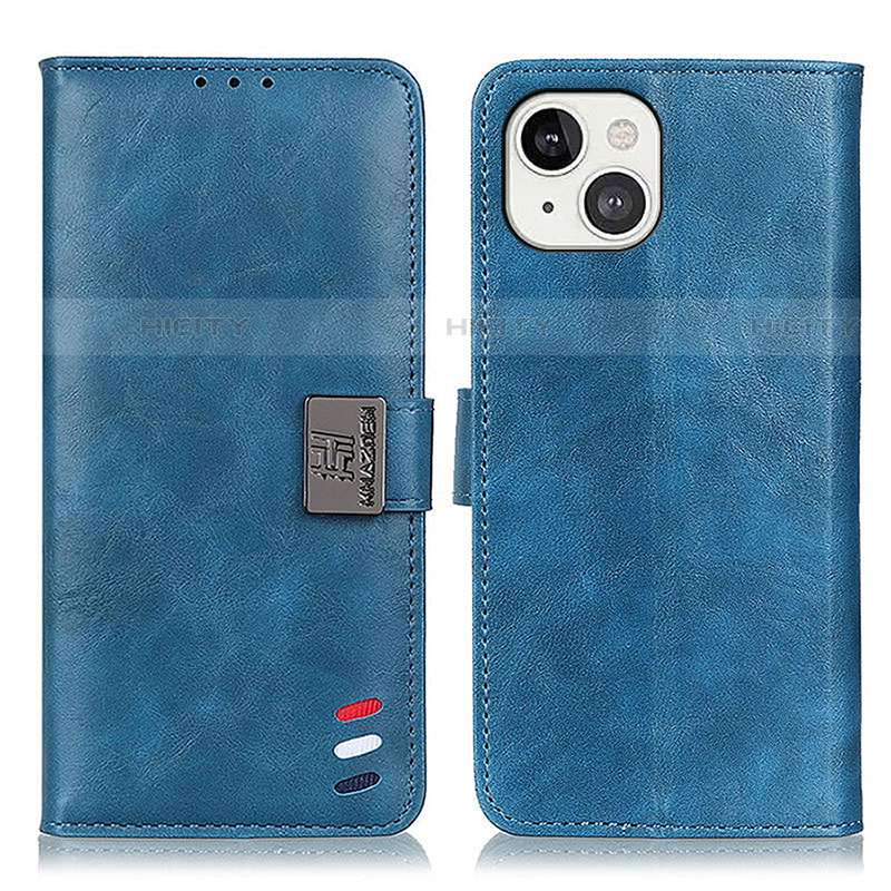 Coque Portefeuille Livre Cuir Etui Clapet T03 pour Apple iPhone 13 Bleu Plus