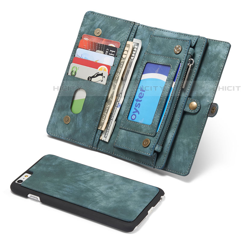 Coque Portefeuille Livre Cuir Etui Clapet T03 pour Apple iPhone 6 Plus Vert Plus