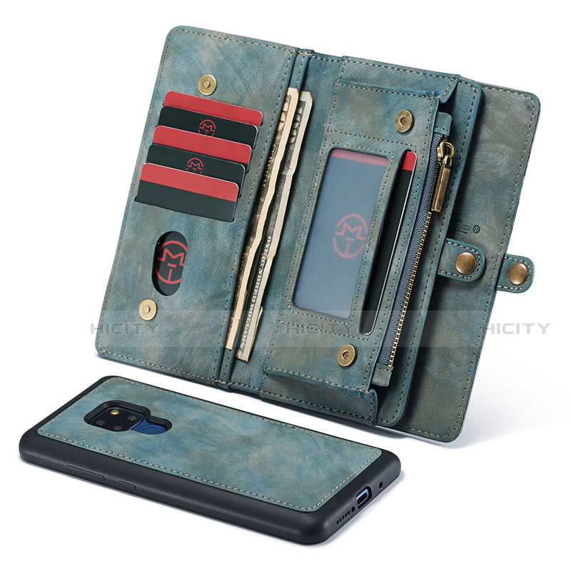 Coque Portefeuille Livre Cuir Etui Clapet T03 pour Huawei Mate 20 Bleu Ciel Plus