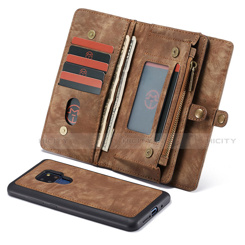 Coque Portefeuille Livre Cuir Etui Clapet T03 pour Huawei Mate 20 Marron Plus