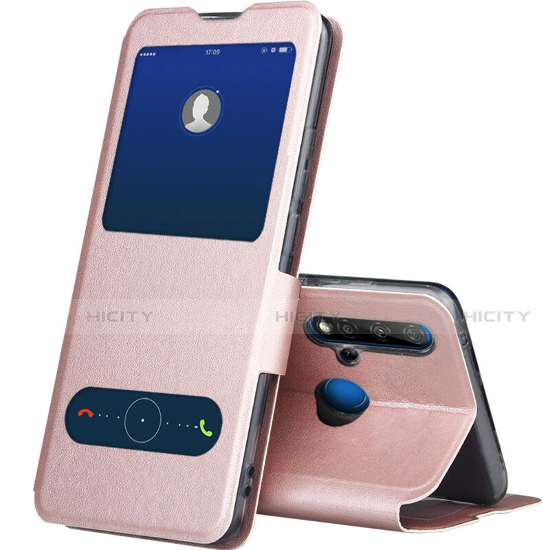 Coque Portefeuille Livre Cuir Etui Clapet T03 pour Huawei Nova 5i Or Rose Plus