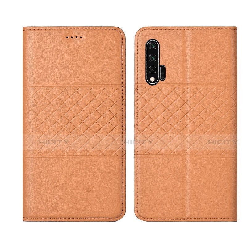 Coque Portefeuille Livre Cuir Etui Clapet T03 pour Huawei Nova 6 Orange Plus